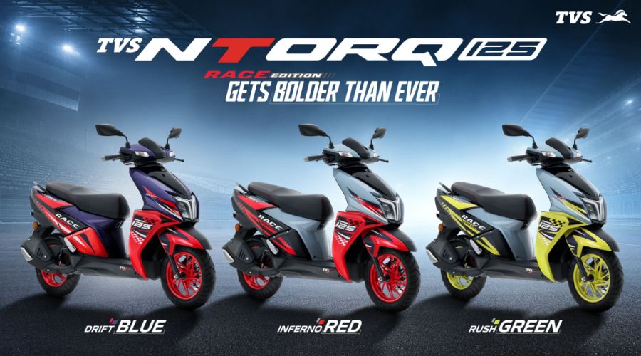 New Lineup of TVS NTORQ comes with new colours and style enhancements